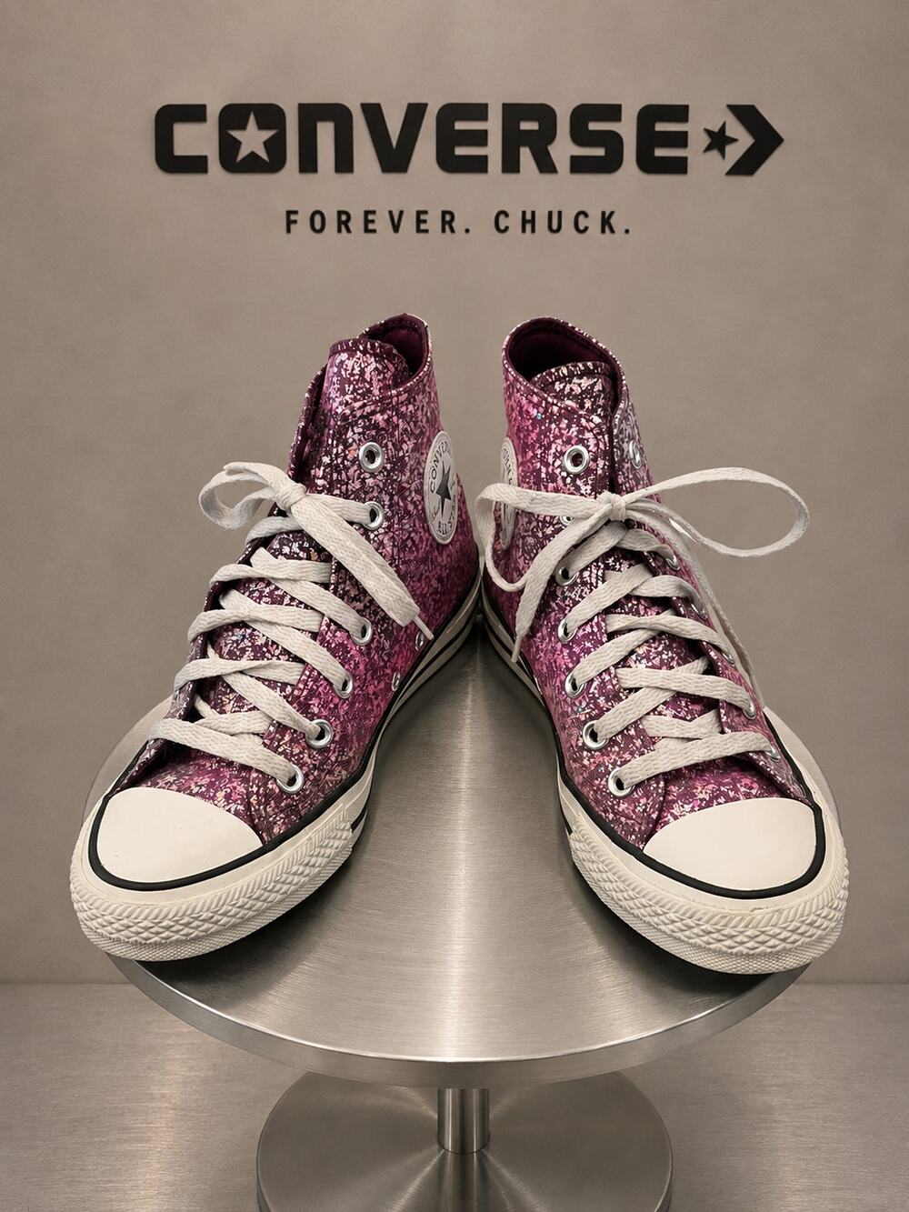 Converse Chuck Taylor All Star Glitter Hi Orchid Abyss A11137C Women’s 7.5